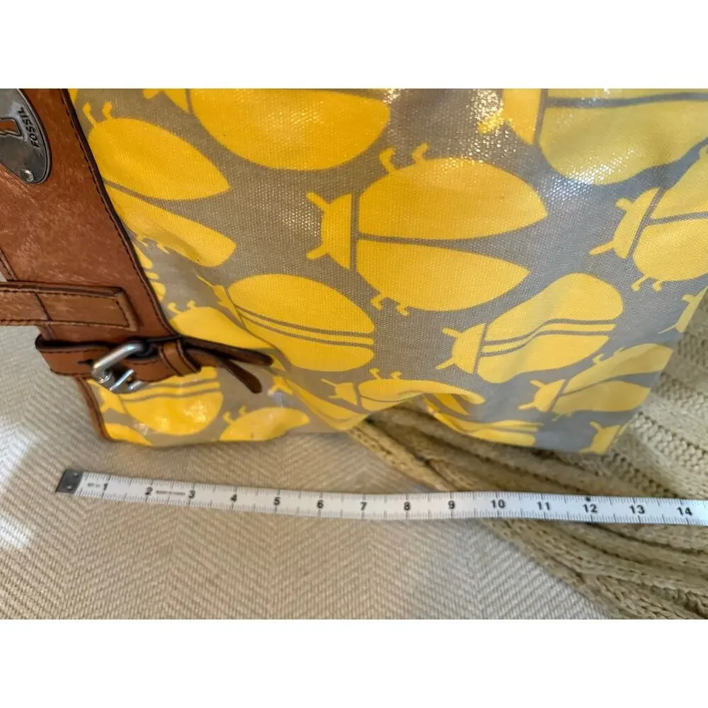Fossil Key-Per Ladybug Print Shoulder Bag Yellow Gray - Picture 8 of 11
